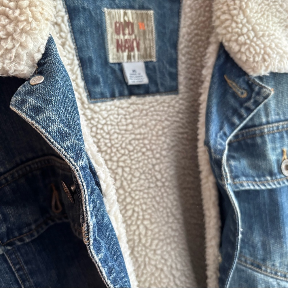 Old Navy Denim Jacket with Sherpa Lining